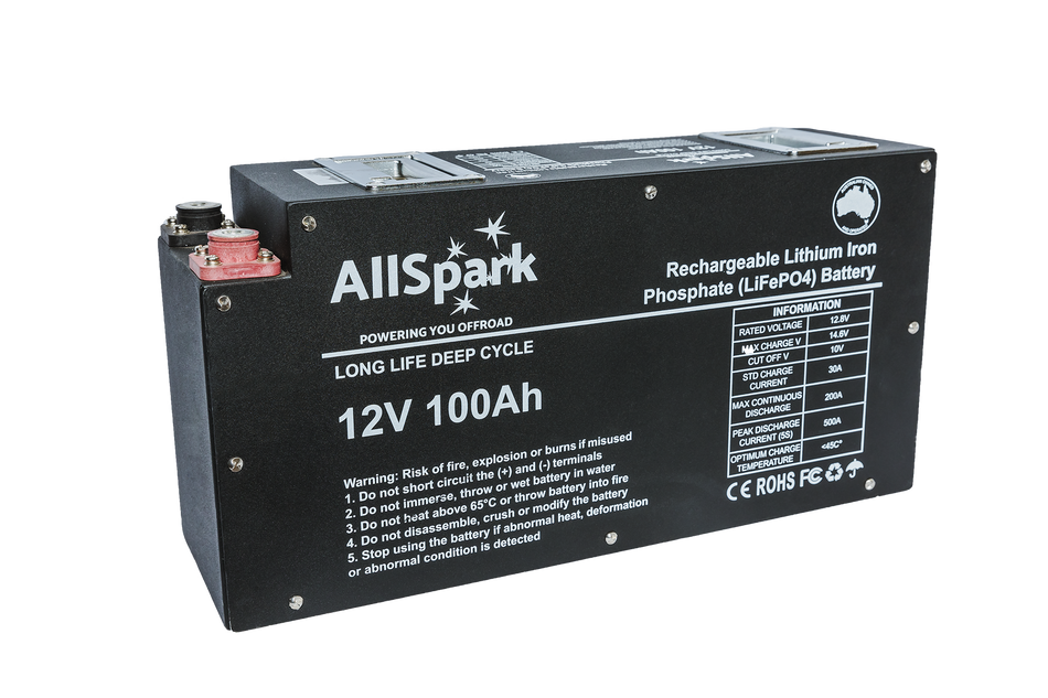 AllSpark Slimline 12V 100ah High Performance LiFePO4 Lithium Battery