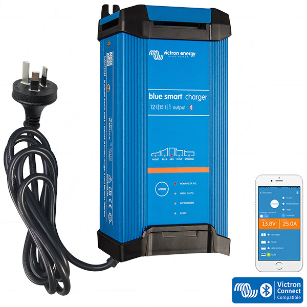 Victron Energy Blue Smart IP22 SLA/LiFePO4 Charger 12V 15A Single Output