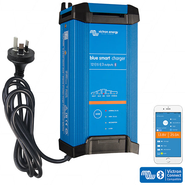 Victron Energy Blue Smart IP22 SLA/LiFePO4 Charger 12V 15A Triple Output